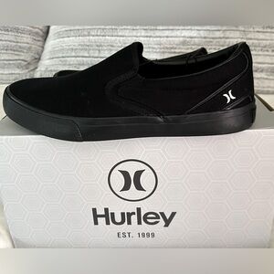 🏙️SALE🔥Hurley Men's Canvas Slip-on Shoe, Black/Black New with Tags & Box🏙️